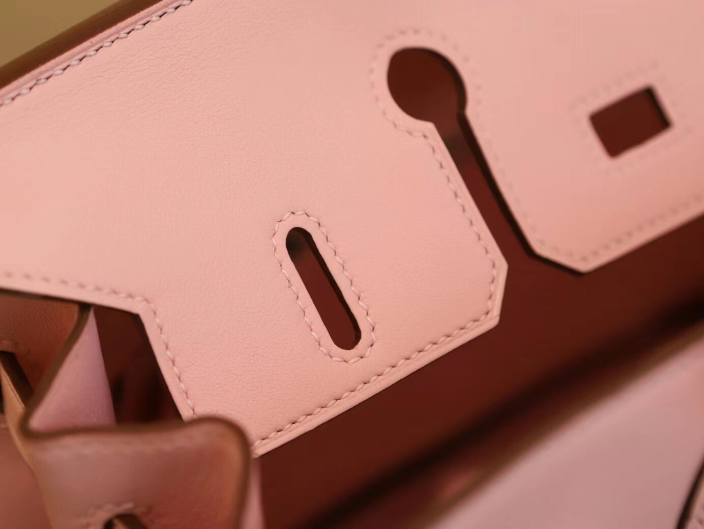 Symode爱马仕铂金包定制 Hermes 3Q水粉色Swift皮Birkin25CM 金/银扣