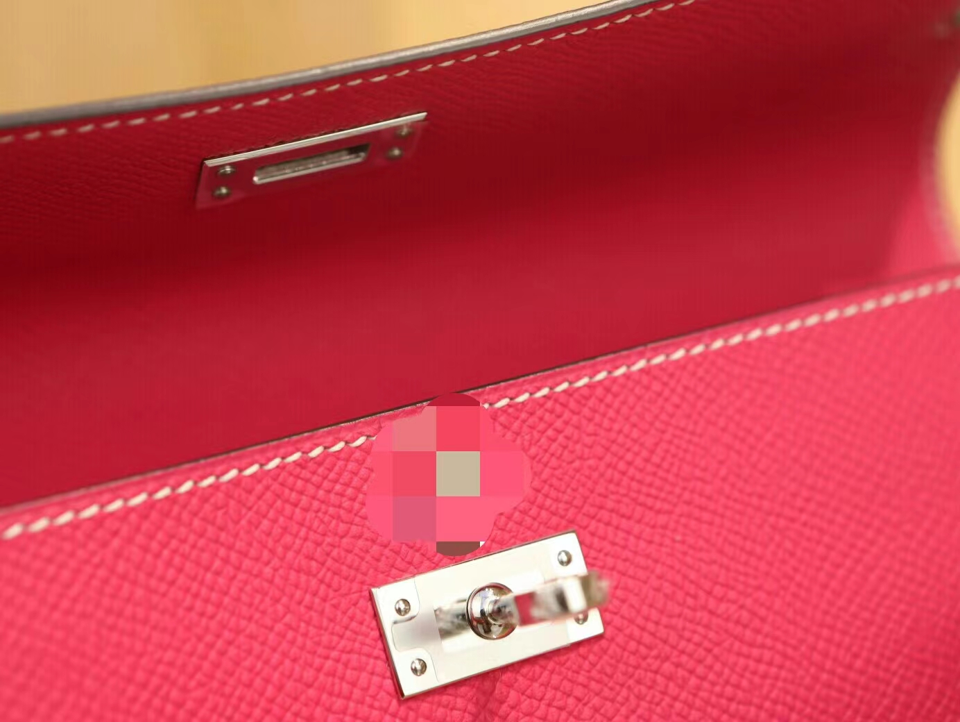 Symode爱马仕Hermes 糖果粉E5 Rose tyrien Epsom皮Kelly凯莉长款钱包