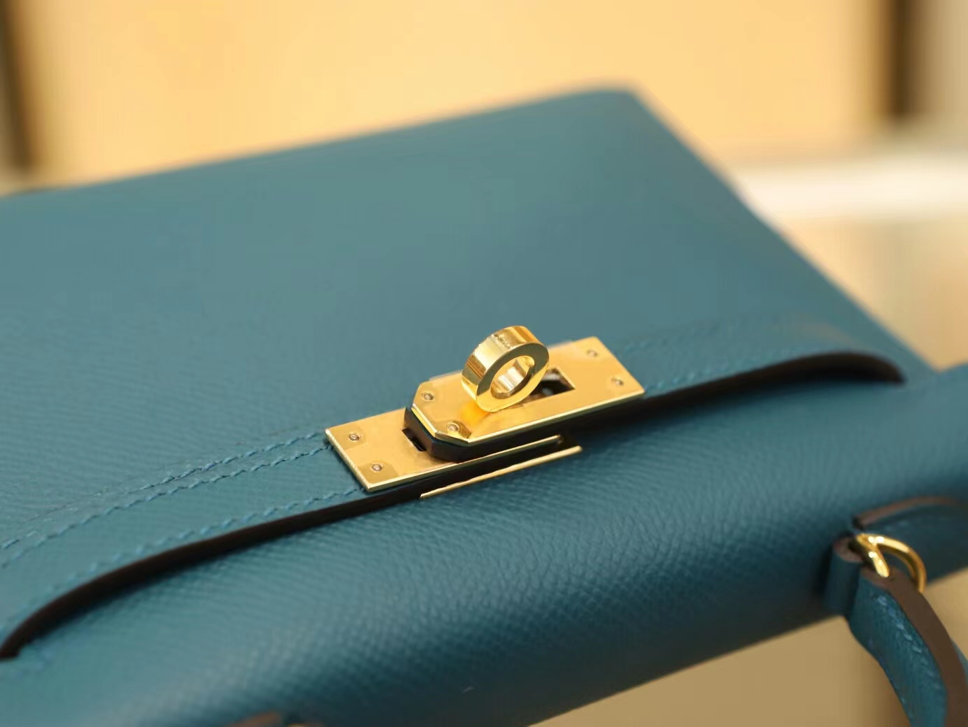 Symode爱马仕Hermes W0博斯普鲁斯绿Epsom皮迷你凯莉包二代Mini Kelly19CM