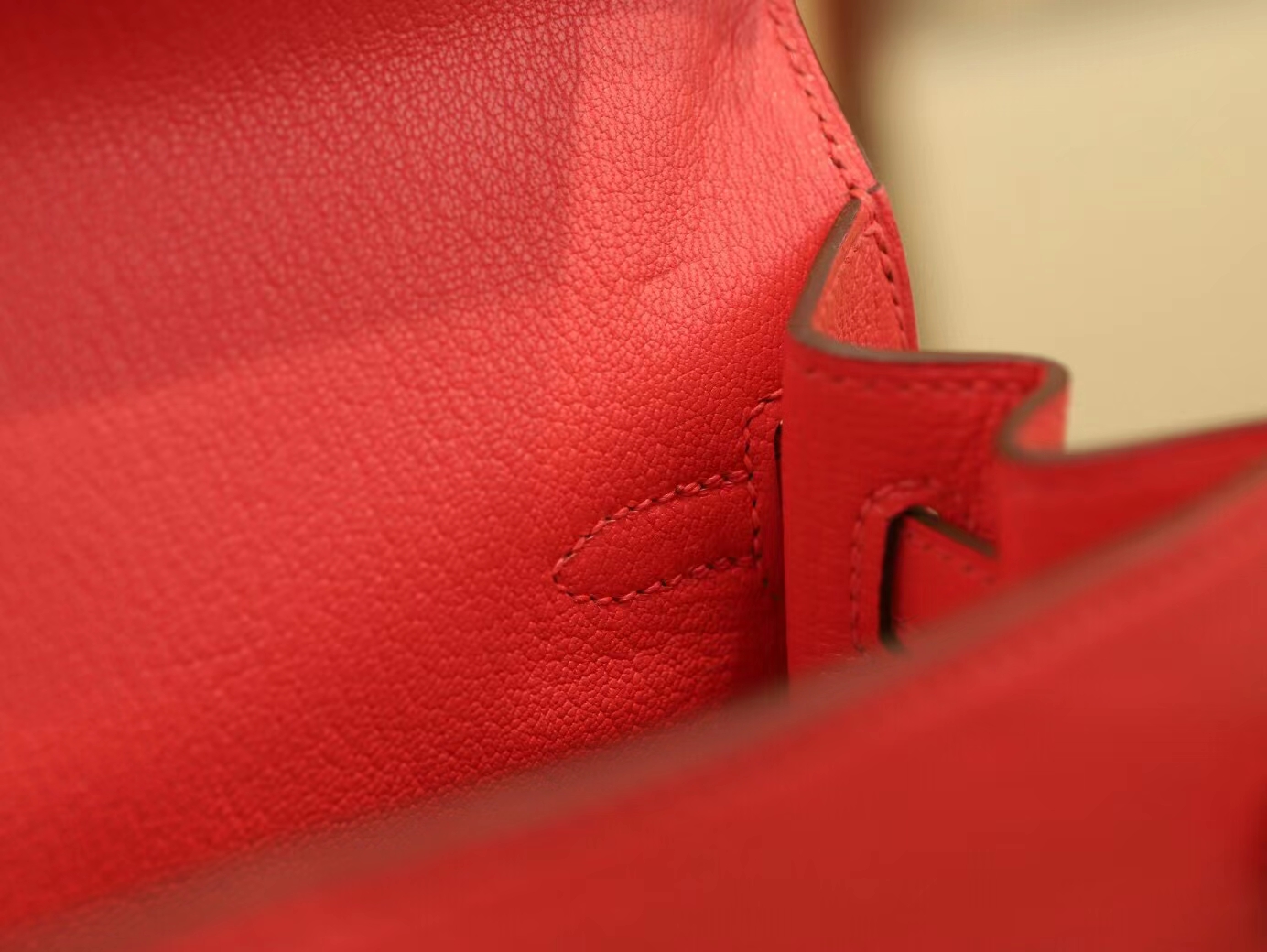 Hermes Kelly28CM 爱马仕斋普尔粉T5 Rose Jaipur山羊皮凯莉包 外缝 银扣