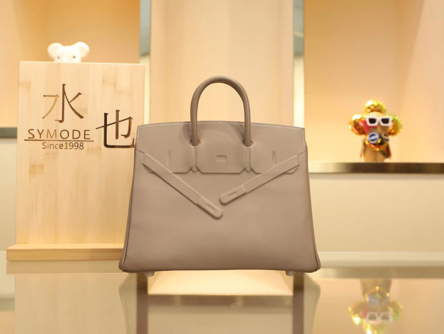 Hermes Birkin Shadow 25CM 爱马仕CK18大象灰牛皮浮雕设计铂金包