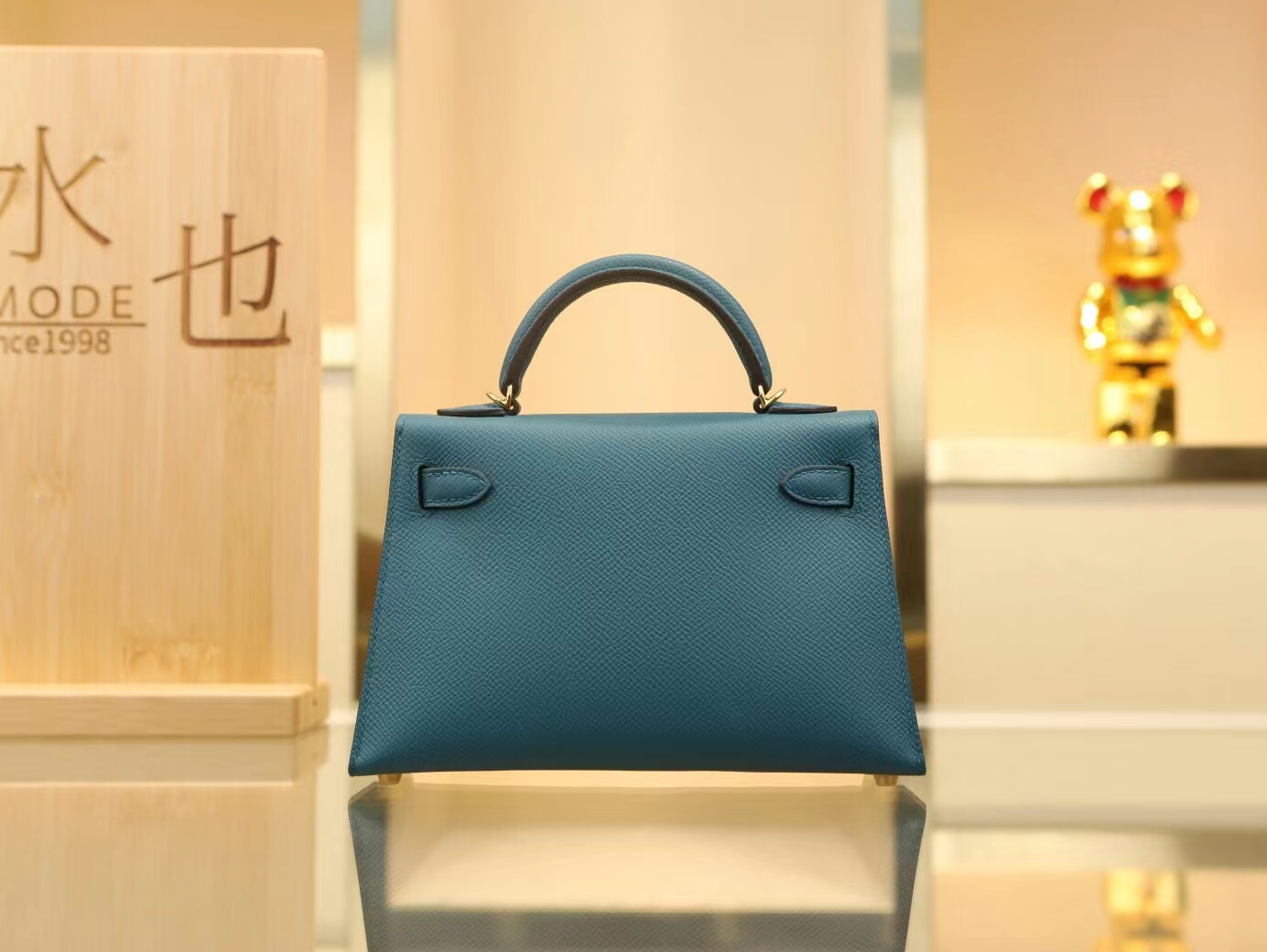 Symode爱马仕Hermes W0博斯普鲁斯绿Epsom皮迷你凯莉包二代Mini Kelly19CM