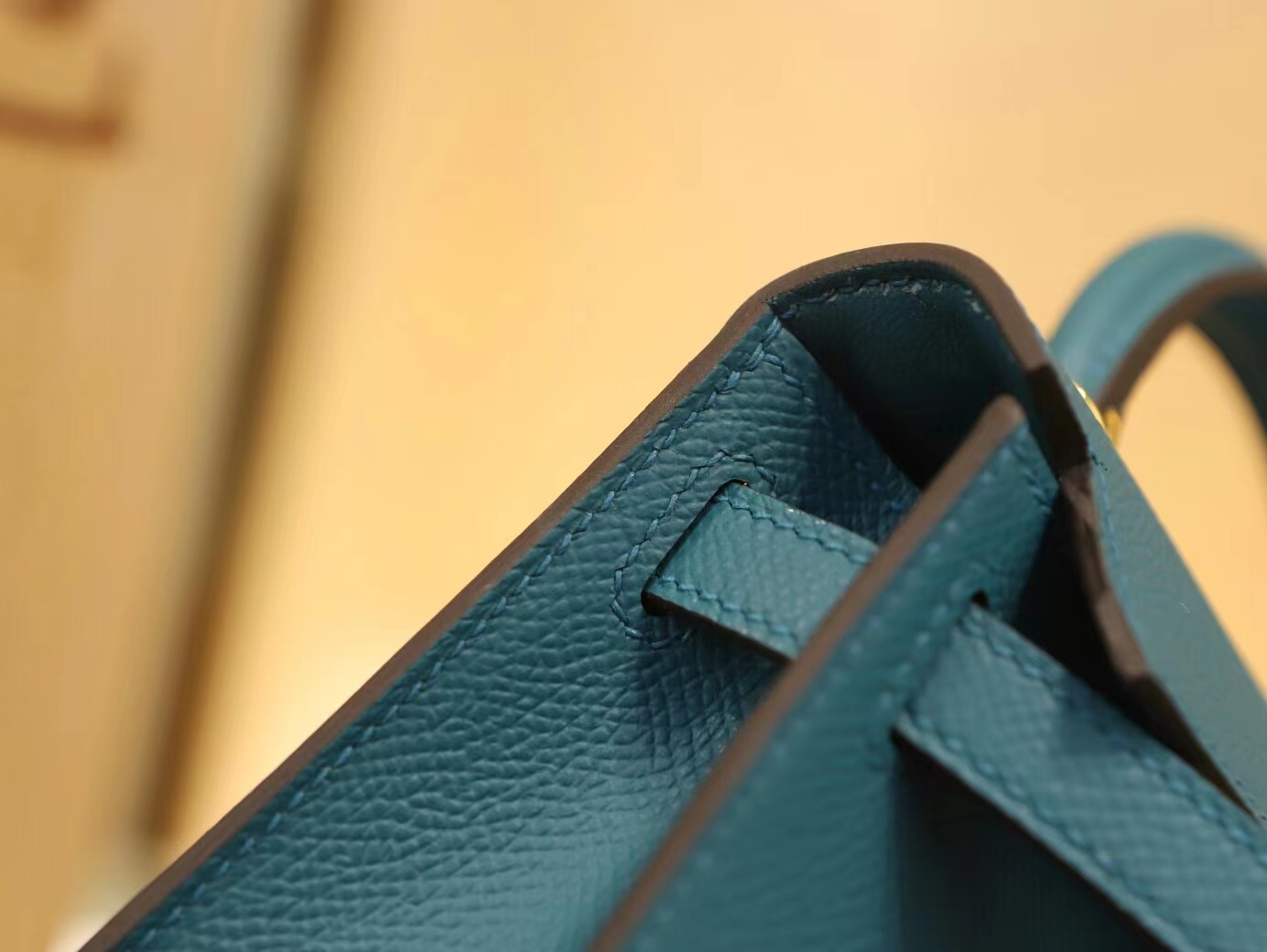 Symode爱马仕Hermes W0博斯普鲁斯绿Epsom皮迷你凯莉包二代Mini Kelly19CM