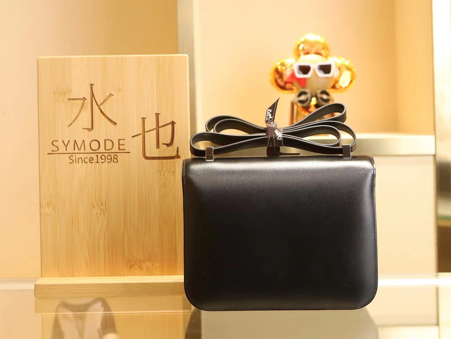 水也名品 Hermes Constance24CM 爱马仕黑色Noir Box皮康斯坦包 银扣