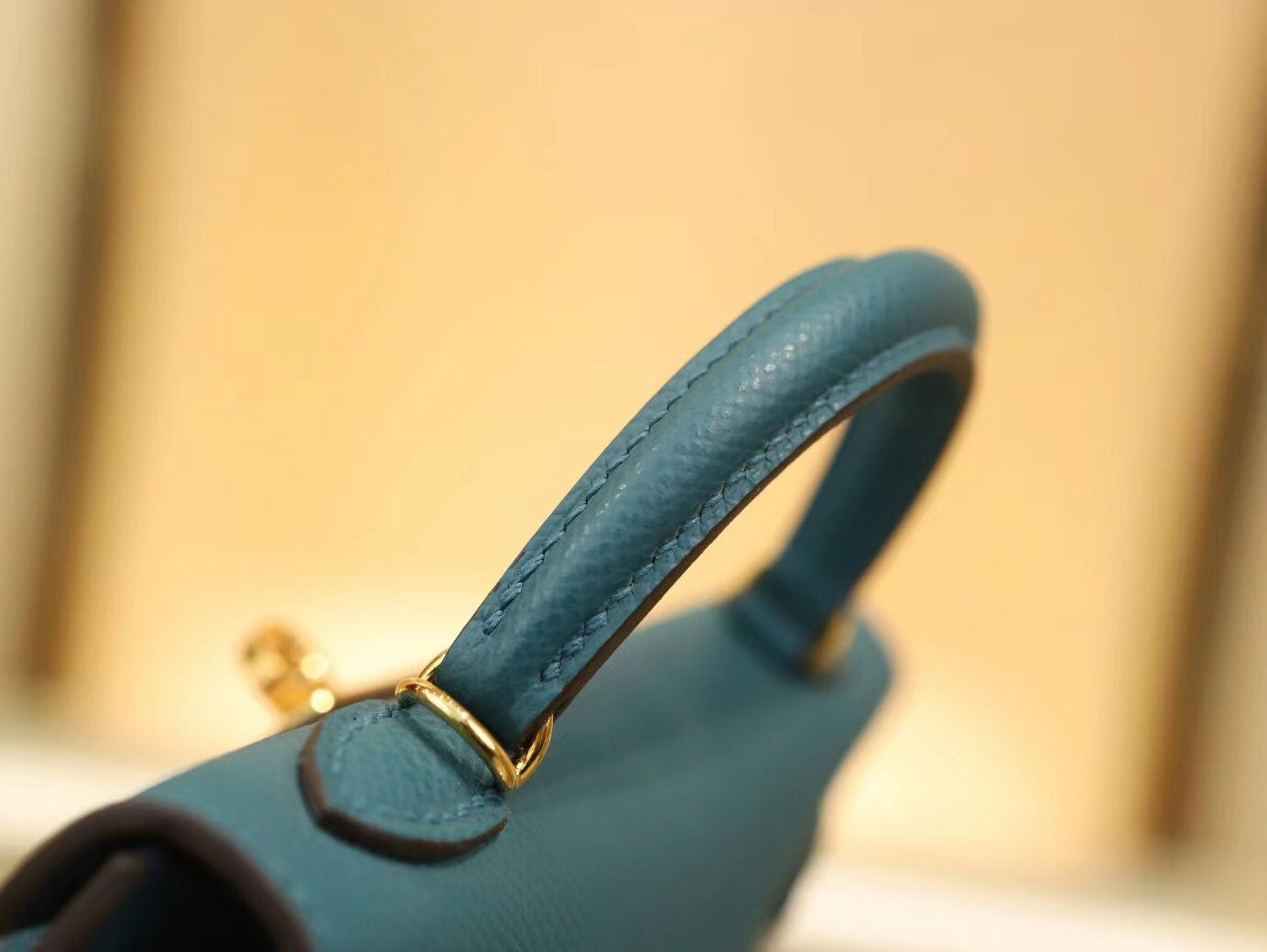 Symode爱马仕Hermes W0博斯普鲁斯绿Epsom皮迷你凯莉包二代Mini Kelly19CM