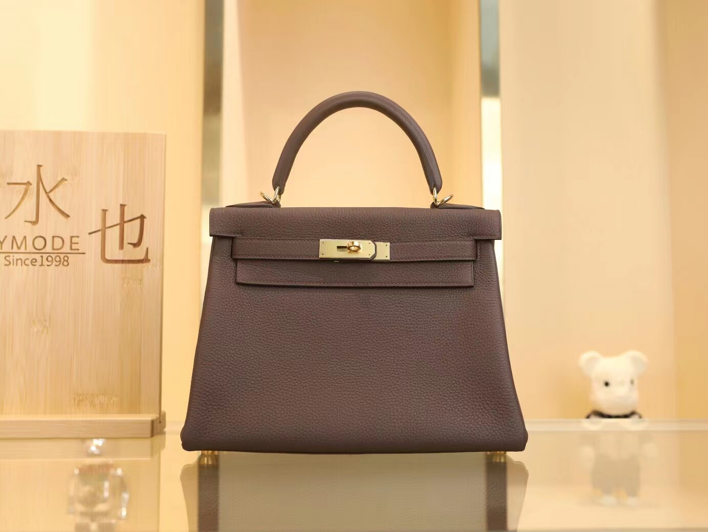 爱马仕包包价格 Hermes 4G焦糖色Brulee Togo皮内缝凯莉包Kelly 28CM