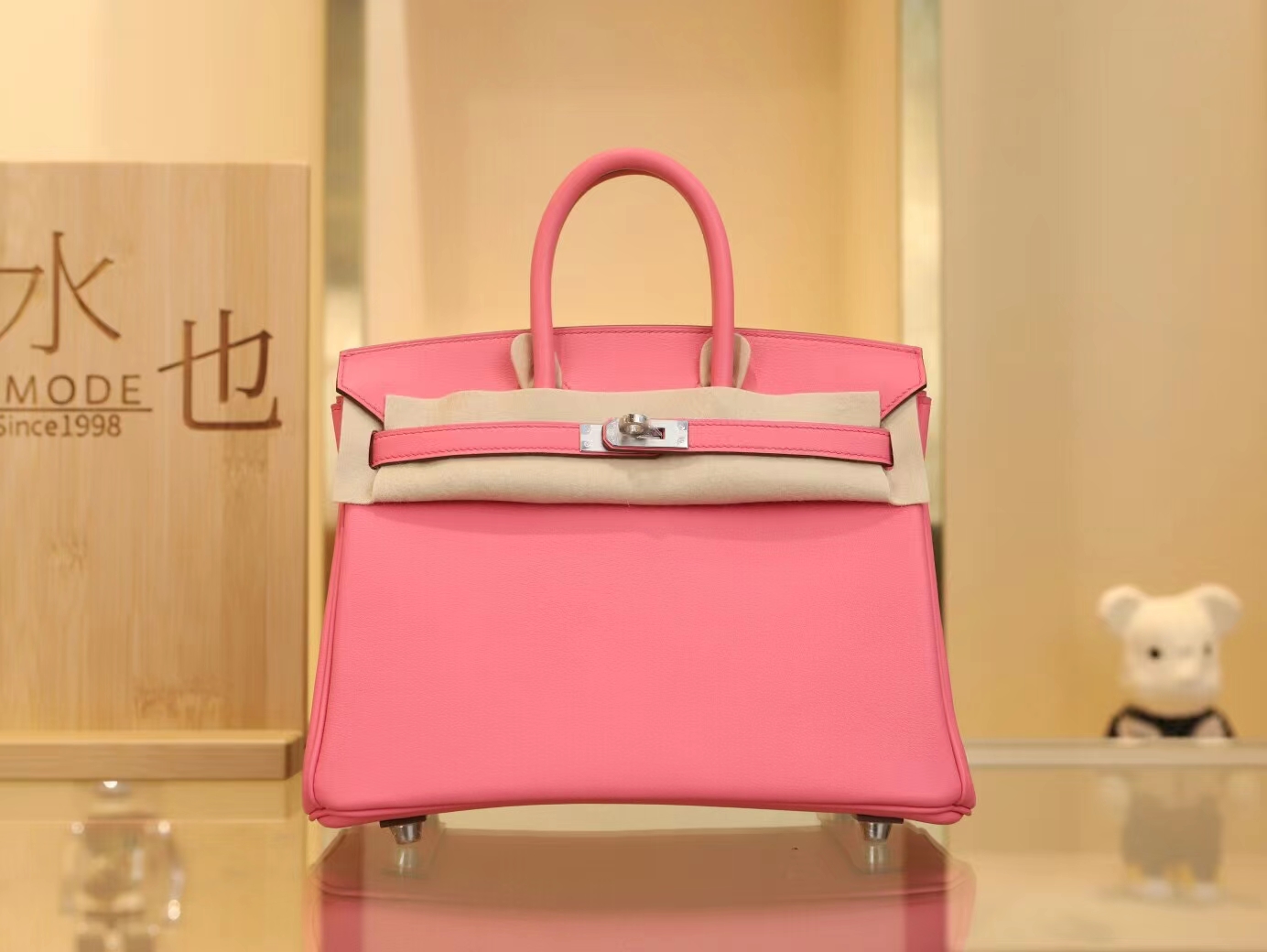 水也名品 Hermes Birkin25CM 爱马仕K4夏日粉Rose D'ete Swift皮 银扣