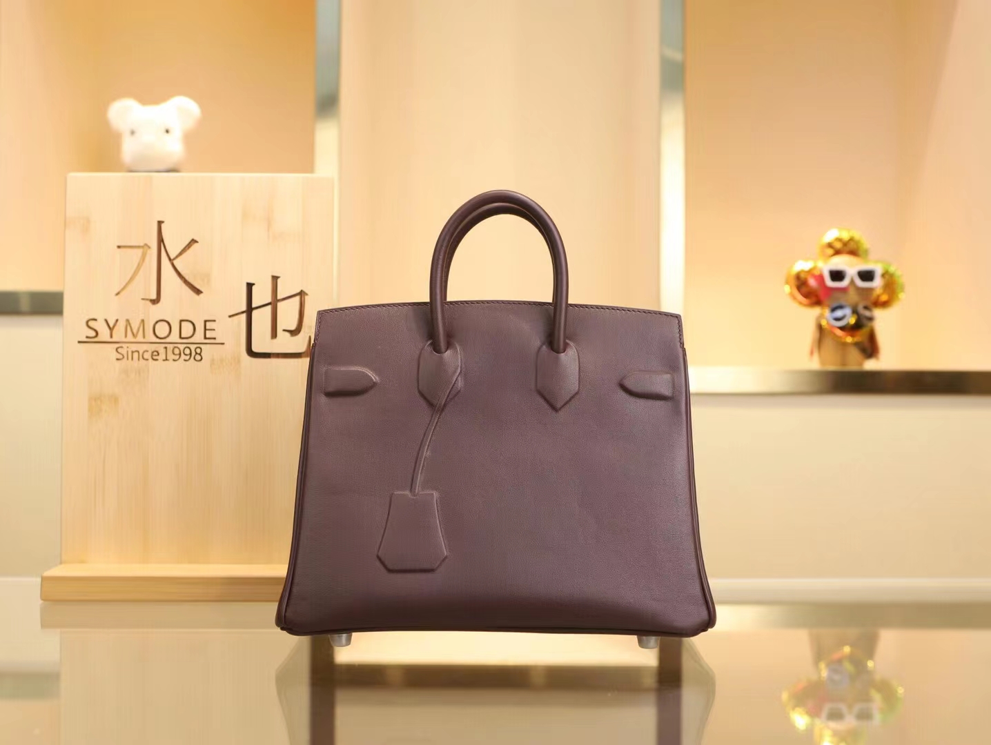 水也名品 爱马仕浮雕设计铂金包 Hermes Birkin Shadow 25CM 0G马鞍红