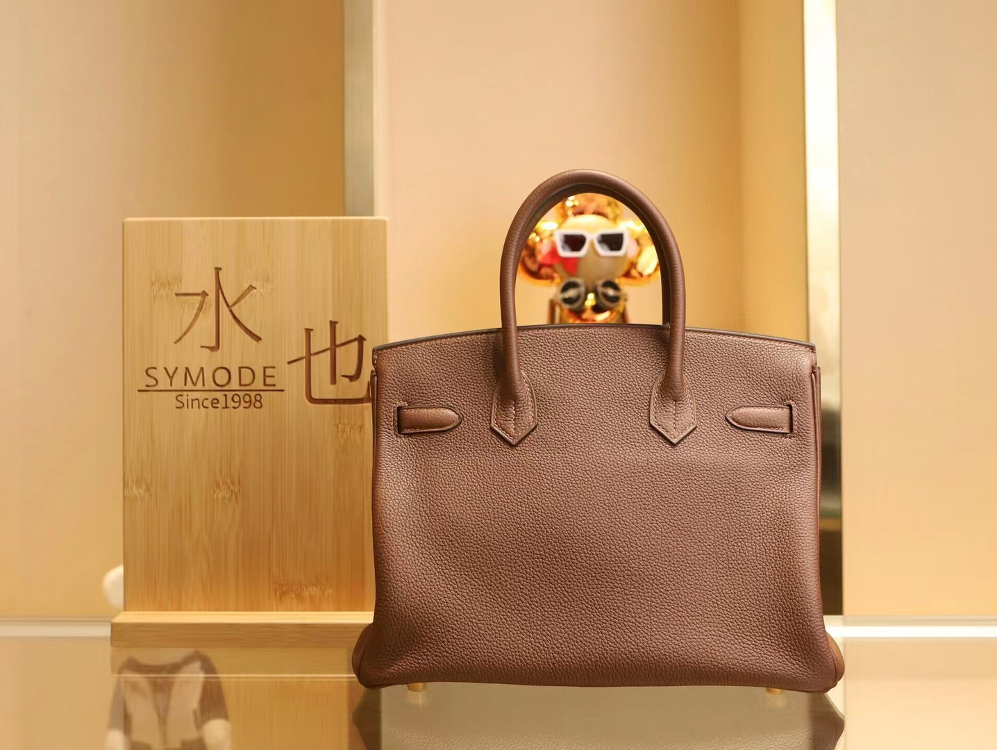 Hermes Birkin30CM 爱马仕4G焦糖色Brulee Togo皮铂金包手提女包 金扣
