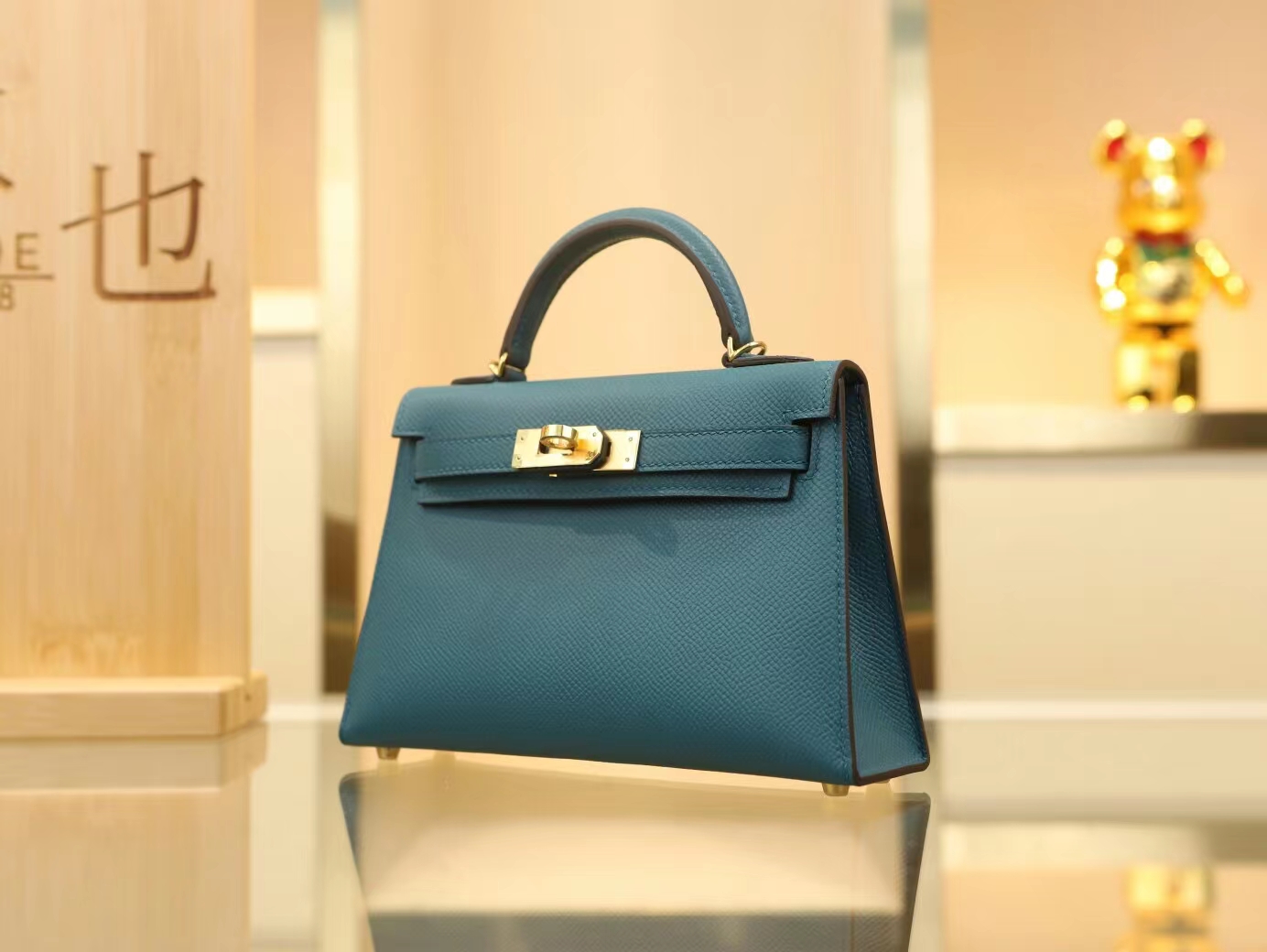 Symode爱马仕Hermes W0博斯普鲁斯绿Epsom皮迷你凯莉包二代Mini Kelly19CM