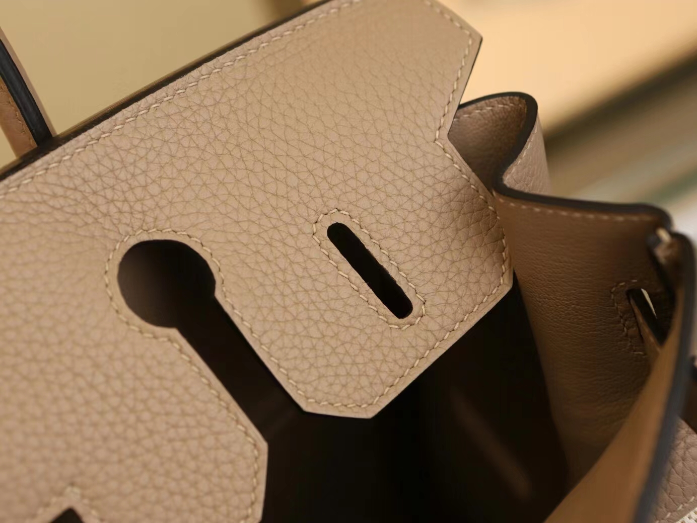 水也名品 Hermes Birkin30CM 爱马仕帆布拼斑鸠灰Togo皮铂金包 银扣