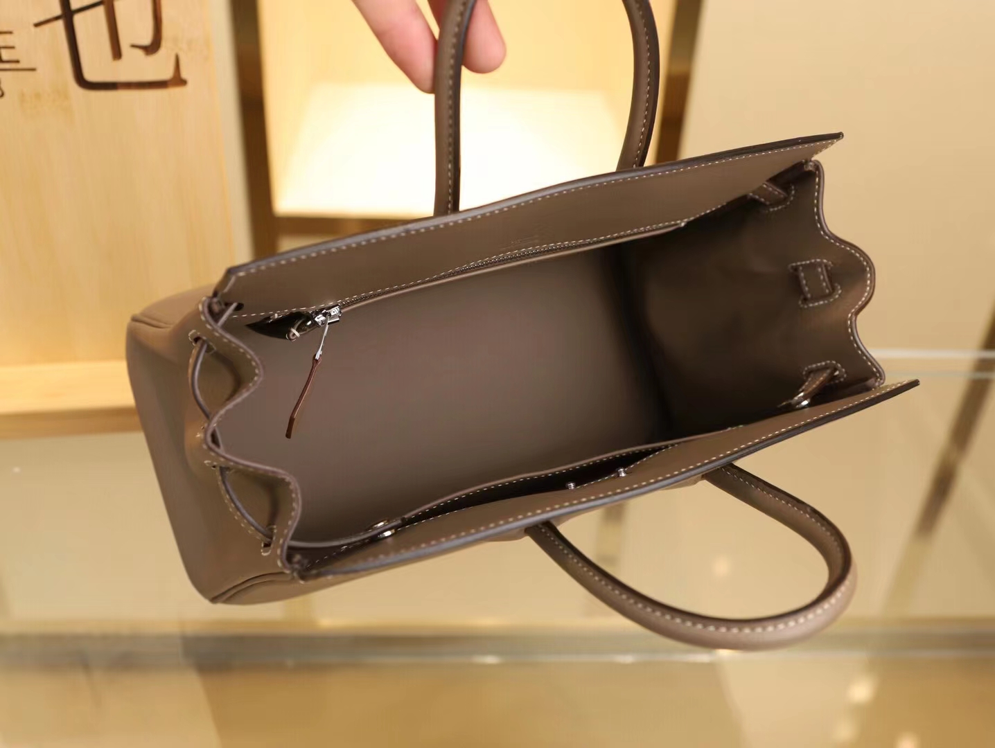 Hermes Birkin Shadow 25CM 爱马仕CK18大象灰牛皮浮雕设计铂金包