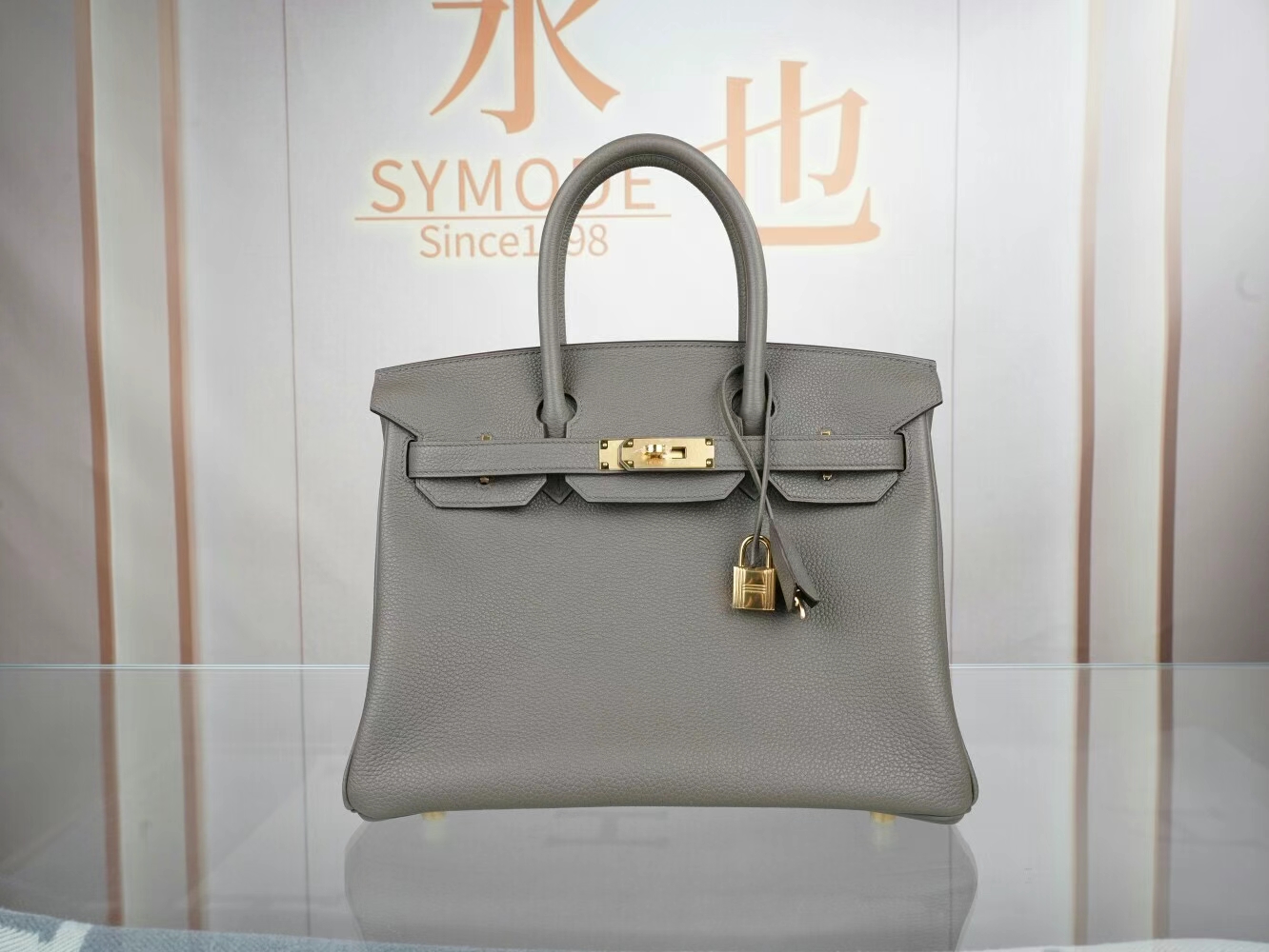 爱马仕包包官网 Hermes Birkin25/30CM 8F锡器灰Etain Togo皮铂金包 金扣