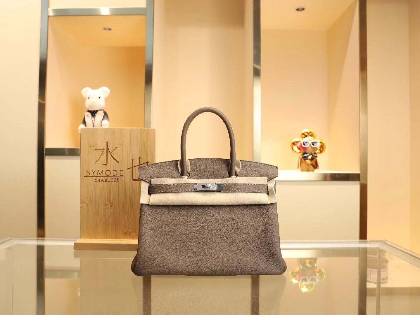 水也名品 Hermes Birkin30CM 爱马仕CC16 Taupe 新大象灰铂金包 银扣