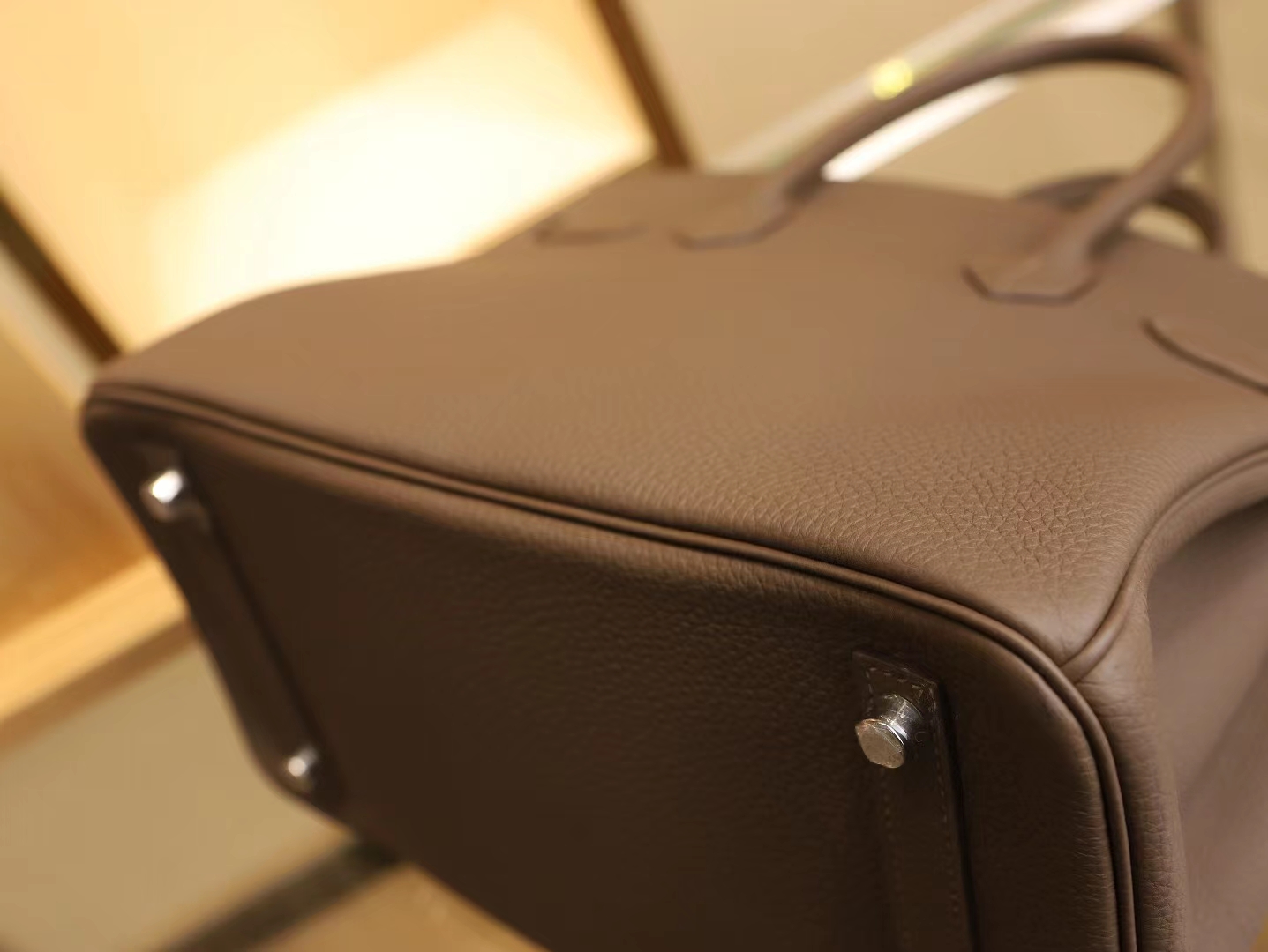 水也名品 Hermes Birkin30CM 爱马仕CC16 Taupe 新大象灰铂金包 银扣