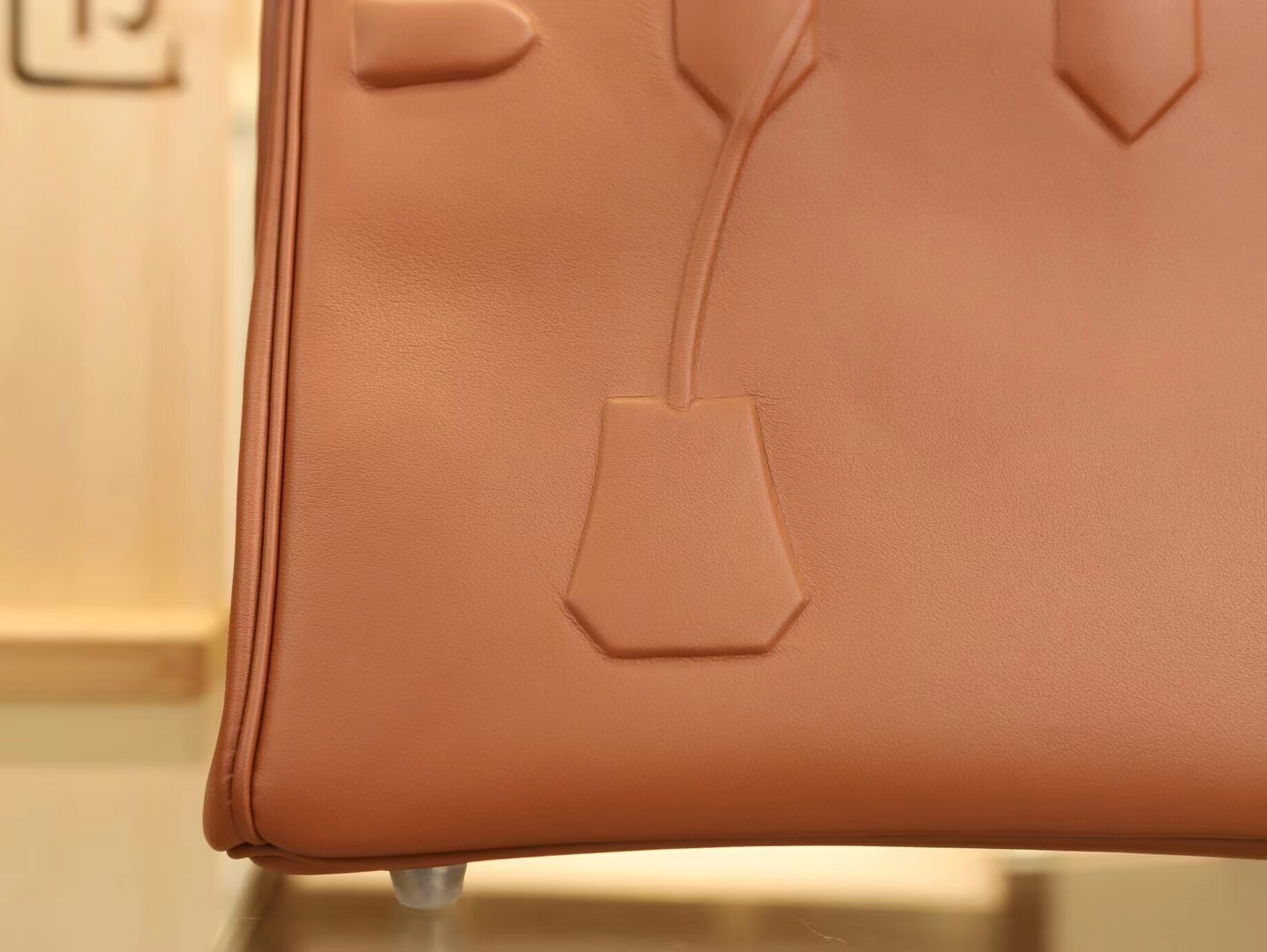 Symode爱马仕幻影铂金包 Hermes Birkin Shadow 25CM金棕色Gold牛皮
