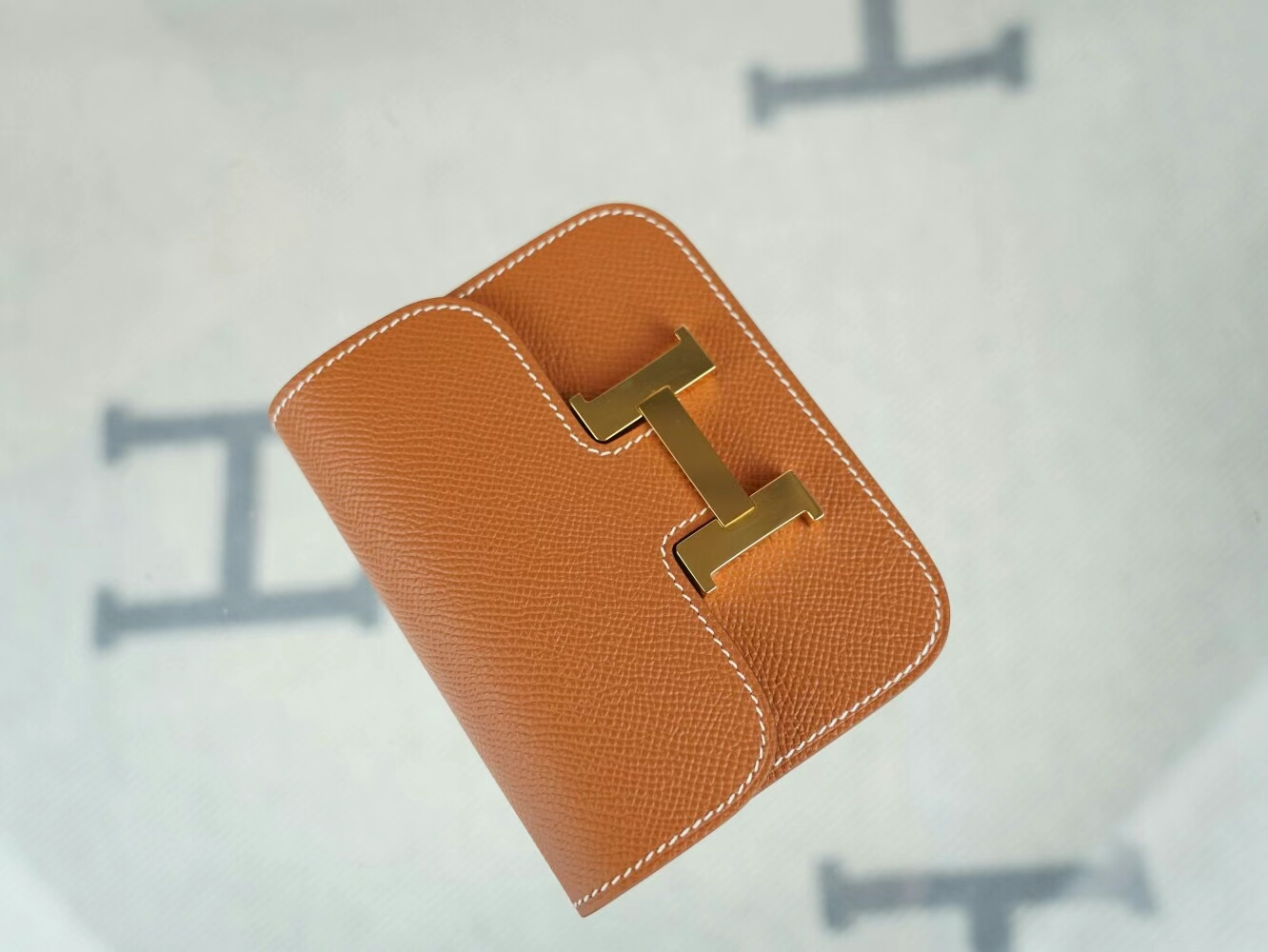Symode Hermes Constance Slim 爱马仕37金棕色Epsom皮康斯坦钱包 金扣