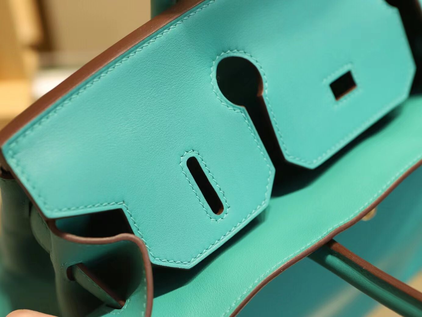 全手缝 Hermes爱马仕U1维罗纳绿Vert Verone Swift小牛皮铂金包Birkin30CM