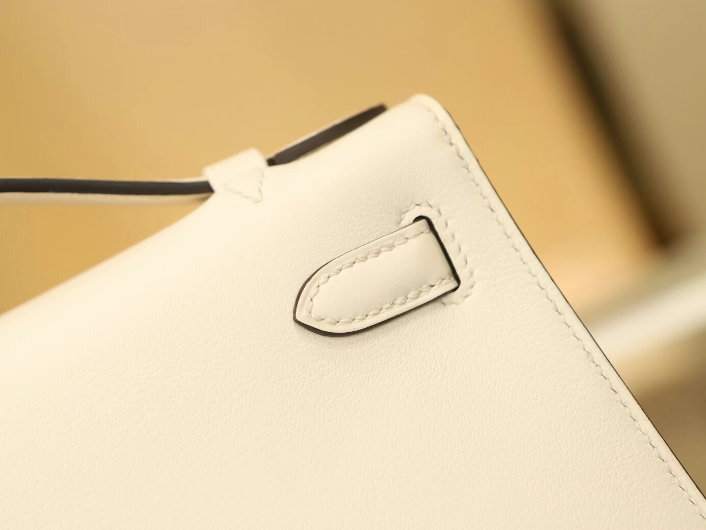 水也名品 Hermes爱马仕I2奶油白Swift皮迷你凯莉包Mini Kelly Pochette22cm