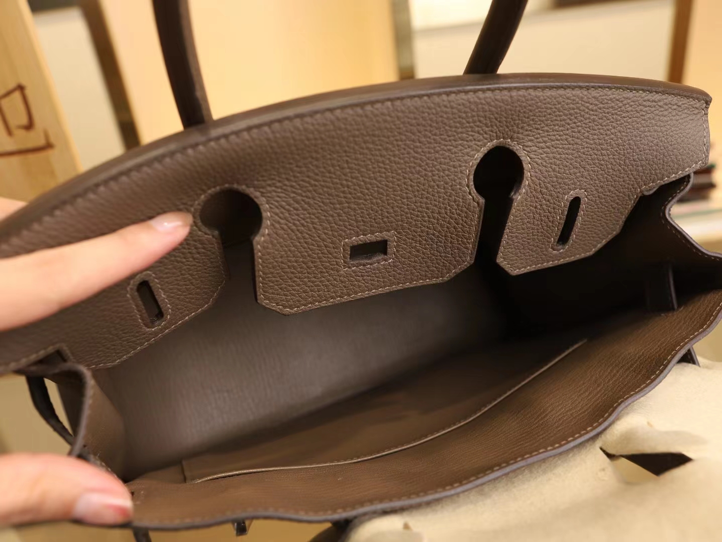 水也名品 Hermes Birkin30CM 爱马仕CC16 Taupe 新大象灰铂金包 银扣