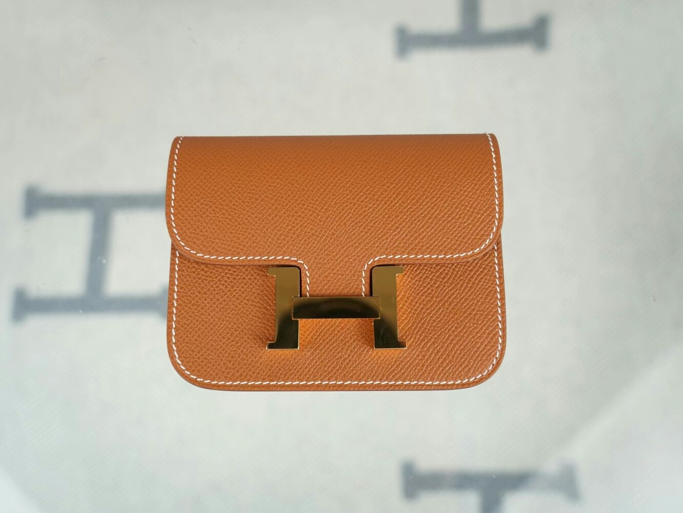 Symode Hermes Constance Slim 爱马仕37金棕色Epsom皮康斯坦钱包 金扣