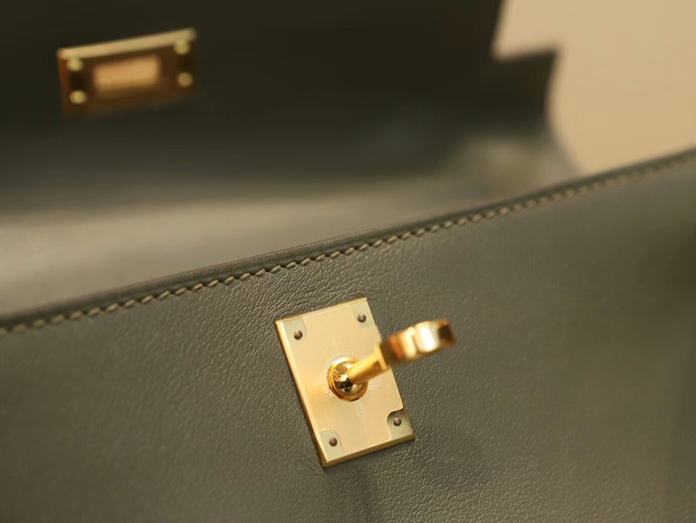 Hermes Mini Kelly Pochette22cm 爱马仕6H橄榄绿Swift皮迷你凯莉包一代 金扣