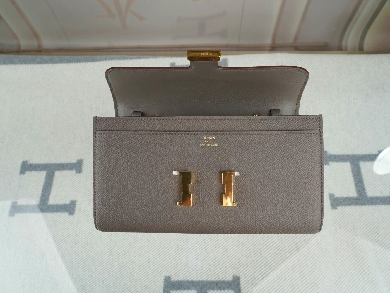 Symode Hermes Constance to go 爱马仕8F锡器灰Epsom皮康斯坦空姐包 金扣