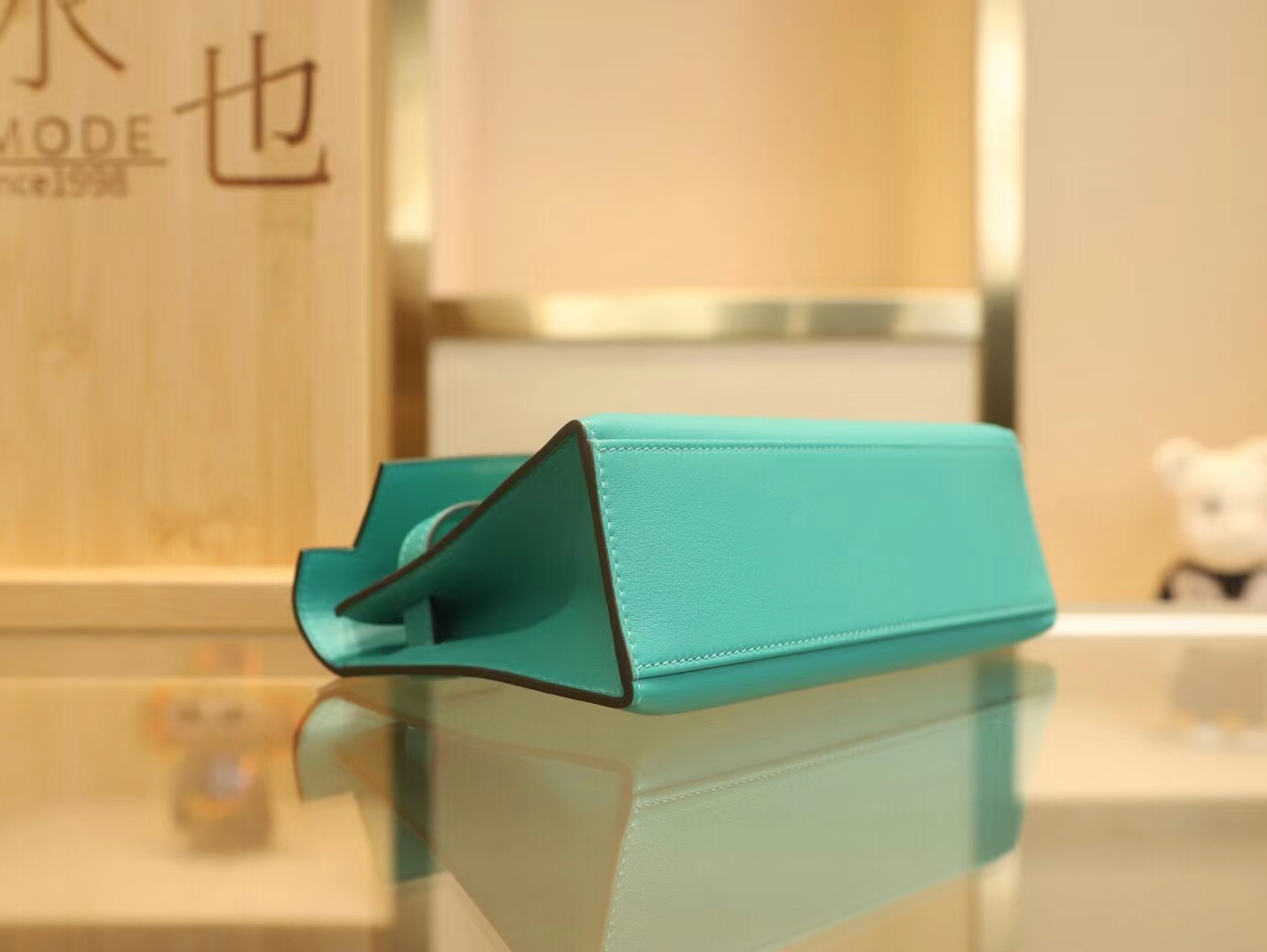 Hermes爱马仕U1维罗纳绿Swift皮迷你凯莉包一代Mini Kelly Pochette22cm