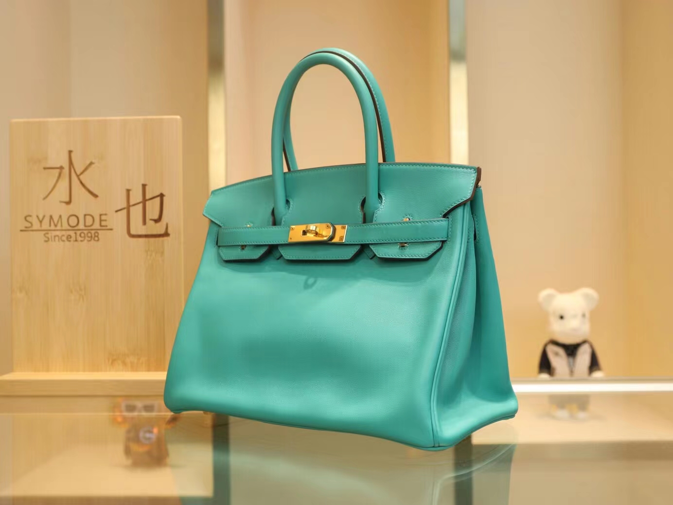 全手缝 Hermes爱马仕U1维罗纳绿Vert Verone Swift小牛皮铂金包Birkin30CM
