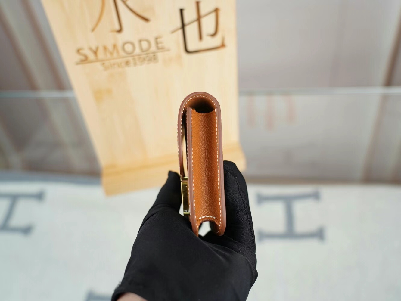 Symode Hermes Constance Slim 爱马仕37金棕色Epsom皮康斯坦钱包 金扣