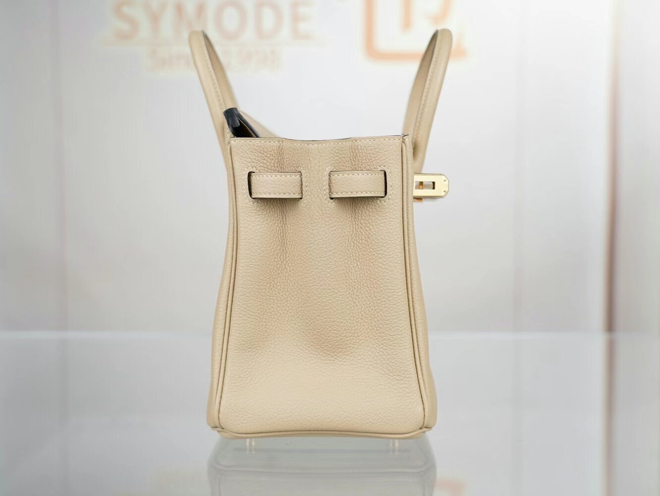 Symode爱马仕铂金包定制 Hermes Birkin25CM S2风衣灰Togo皮 金扣/银扣