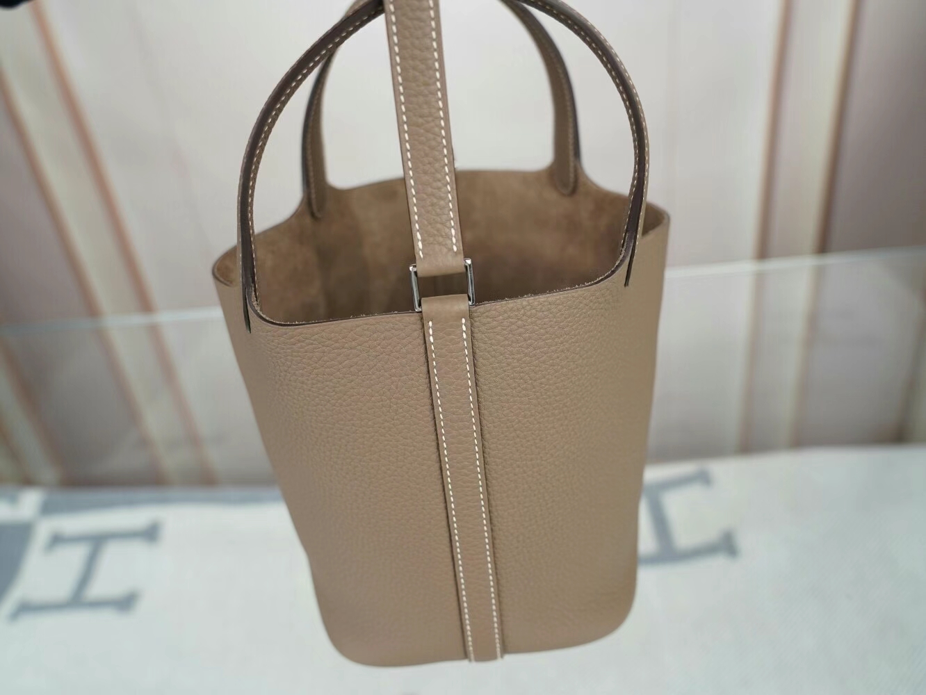 水也名品 爱马仕菜篮子包 Hermes Picotin Lock18/22CM CC18大象灰TC皮 银扣