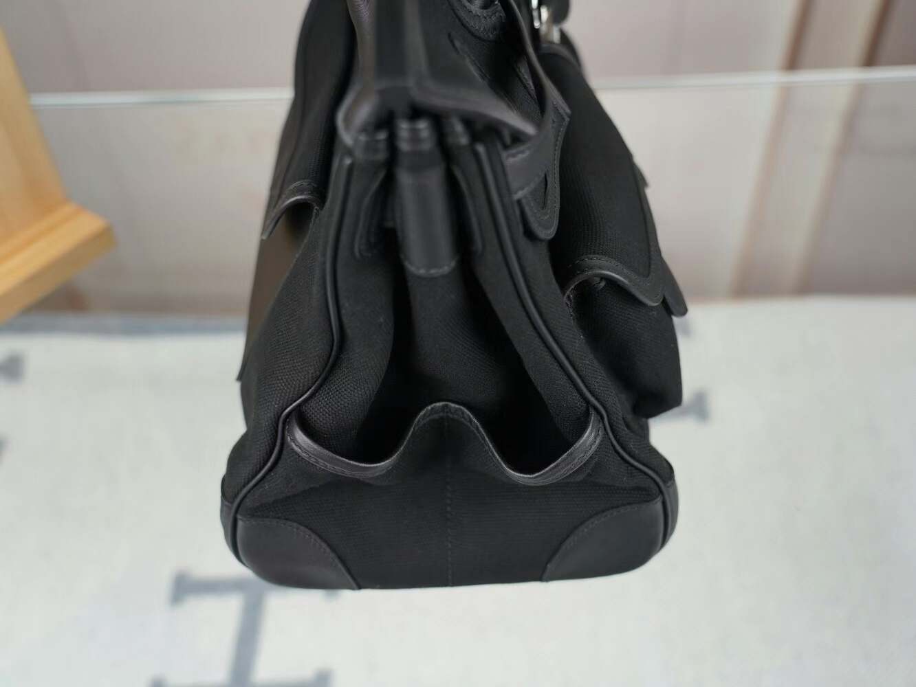 水也名品 Hermes Birkin Cargo 35CM 爱马仕黑色Toile Goeland帆布铂金包