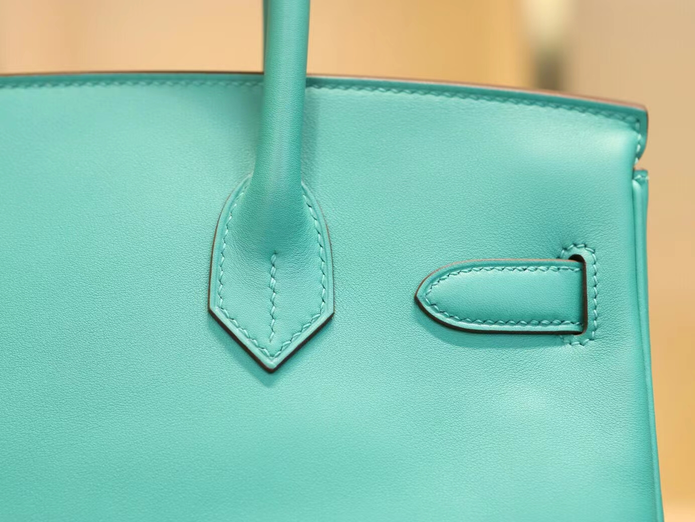 全手缝 Hermes爱马仕U1维罗纳绿Vert Verone Swift小牛皮铂金包Birkin30CM