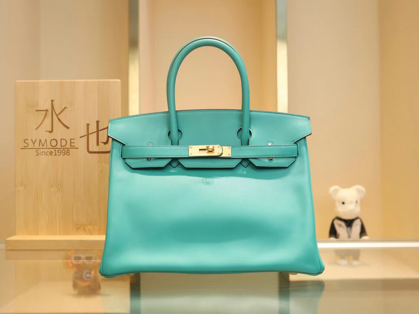 全手缝 Hermes爱马仕U1维罗纳绿Vert Verone Swift小牛皮铂金包Birkin30CM