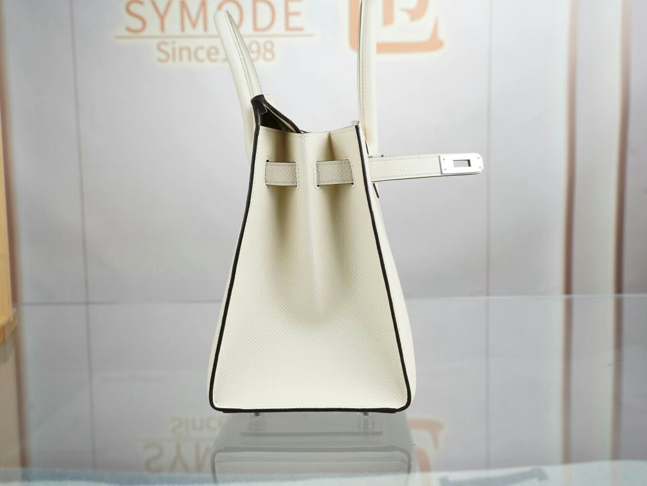 爱马仕铂金包价格 Hermes I2奶油白Nata Epsom皮Birkin包包25CM 银扣