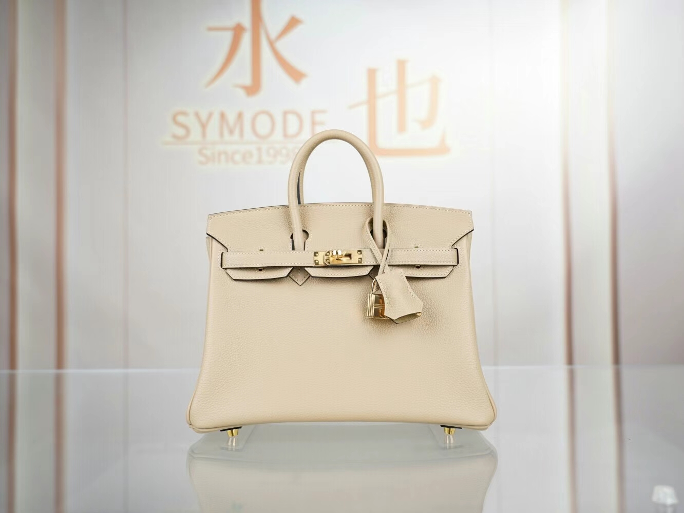 Symode爱马仕铂金包定制 Hermes Birkin25CM S2风衣灰Togo皮 金扣/银扣