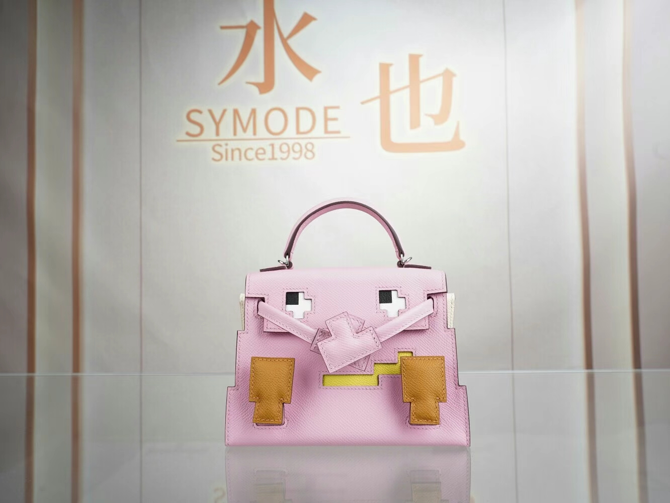 Symode爱马仕新款马赛克娃娃包 Hermes X9锦葵紫Epsom皮Kelly Doll Picto