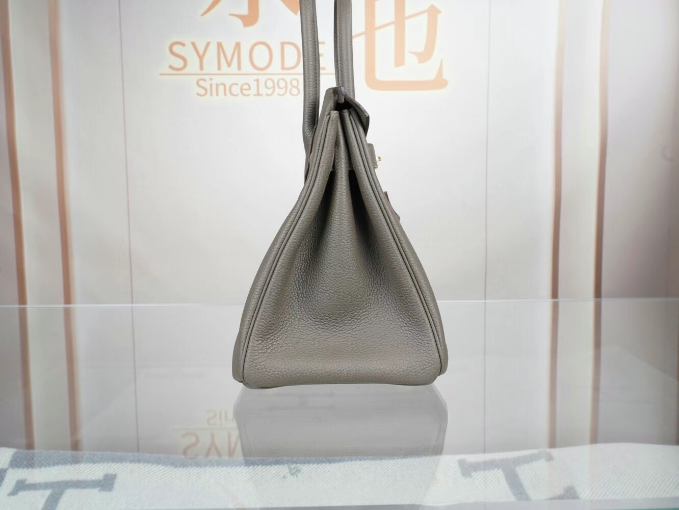 爱马仕包包官网 Hermes Birkin25/30CM 8F锡器灰Etain Togo皮铂金包 金扣