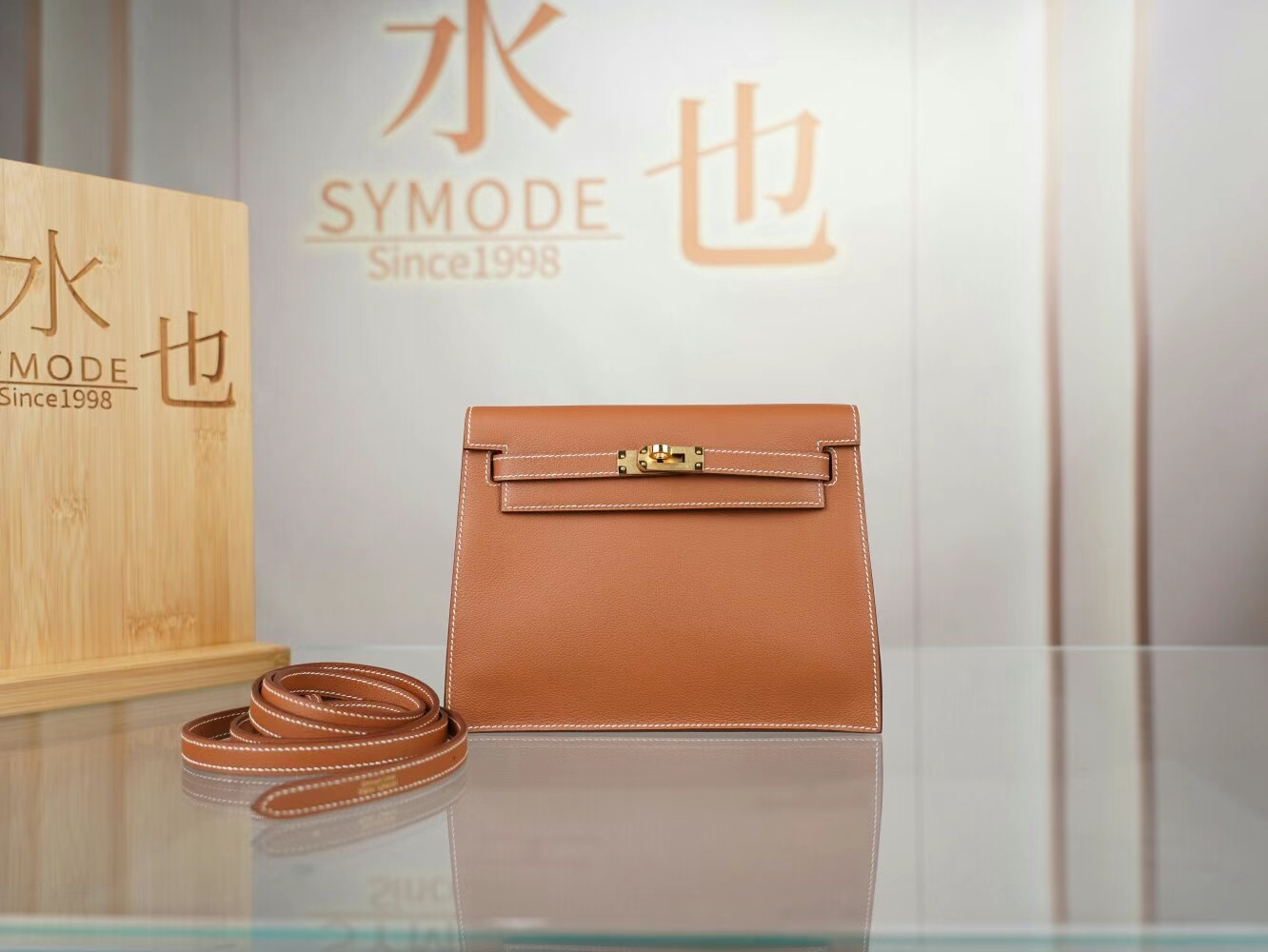 Symode Hermes Kelly Danse22CM 爱马仕CK37金棕Evercolor皮跳舞包 金扣