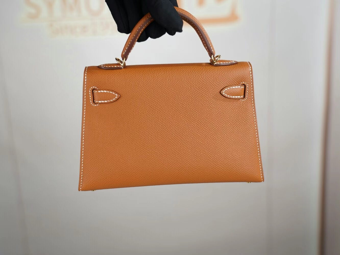 Hermes Mini Kelly19CM 爱马仕CK37金棕色Epsom皮迷你凯莉包二代 金扣