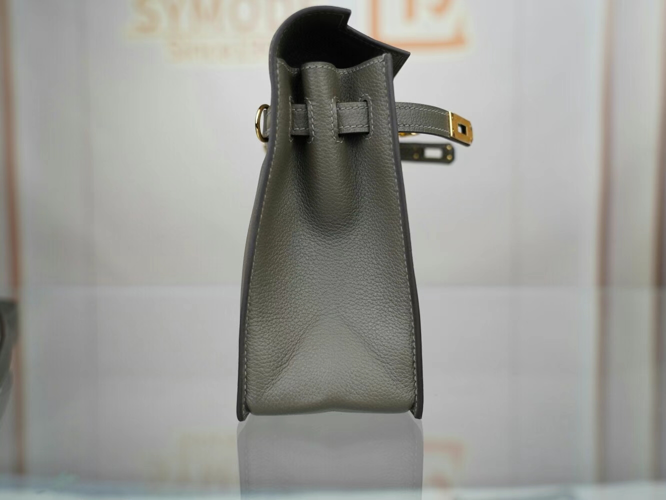 Hermes Kelly Danse22CM 爱马仕8F锡器灰Etain Evercolor皮跳舞包 金扣
