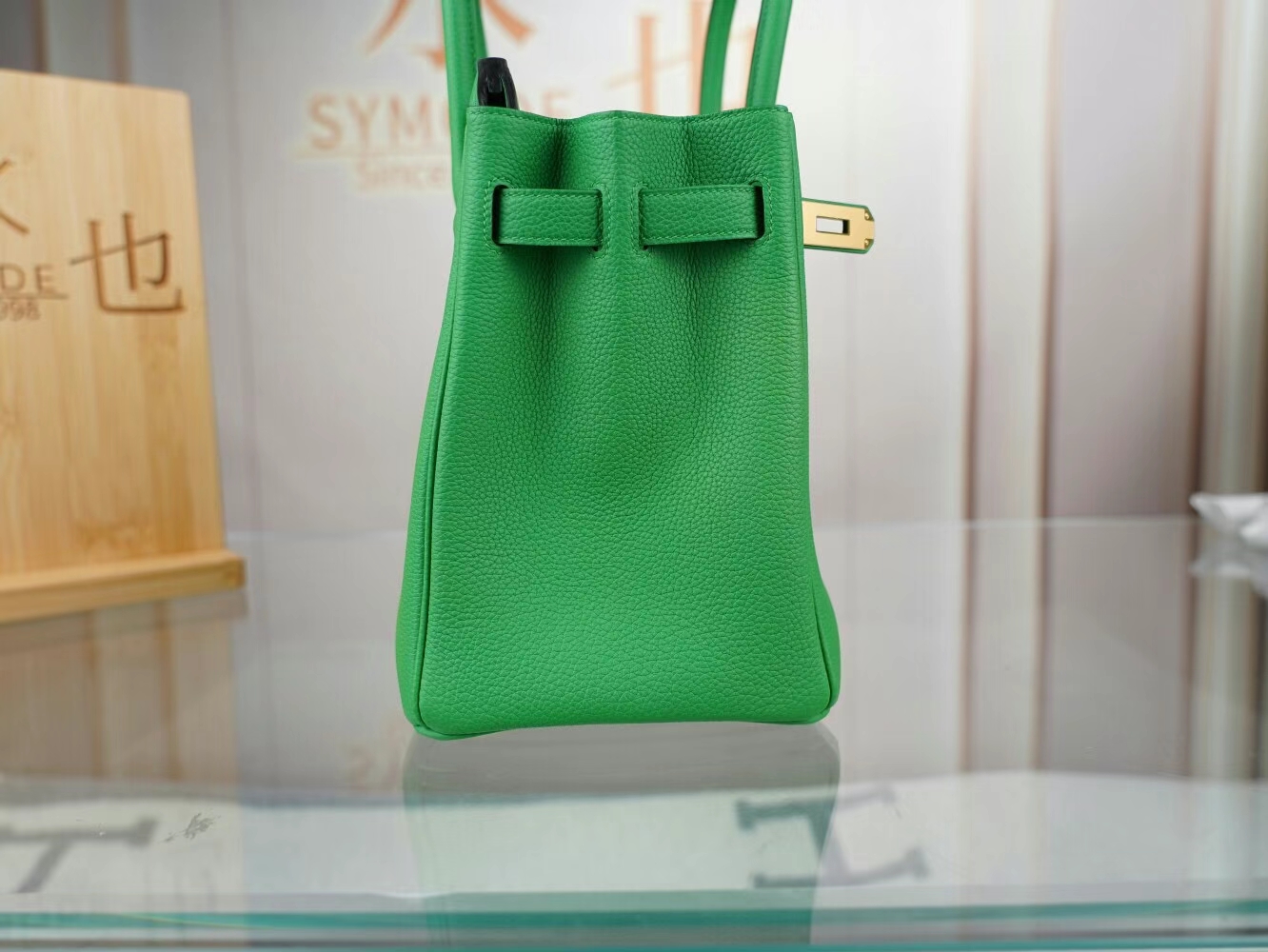 水也名品 Hermes Birkin30CM 爱马仕1K竹子绿Bambou Togo皮铂金包 金扣