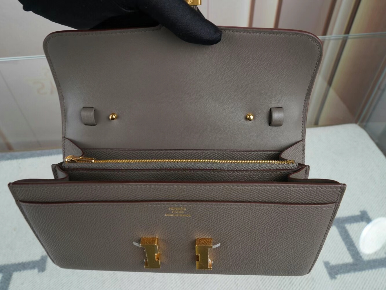 Symode Hermes Constance to go 爱马仕8F锡器灰Epsom皮康斯坦空姐包 金扣