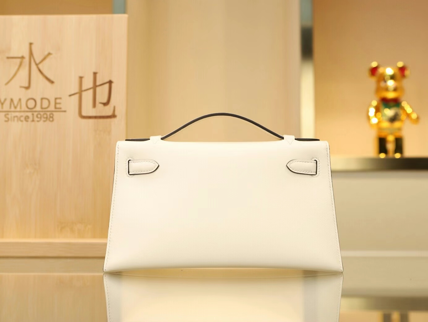 水也名品 Hermes爱马仕I2奶油白Swift皮迷你凯莉包Mini Kelly Pochette22cm
