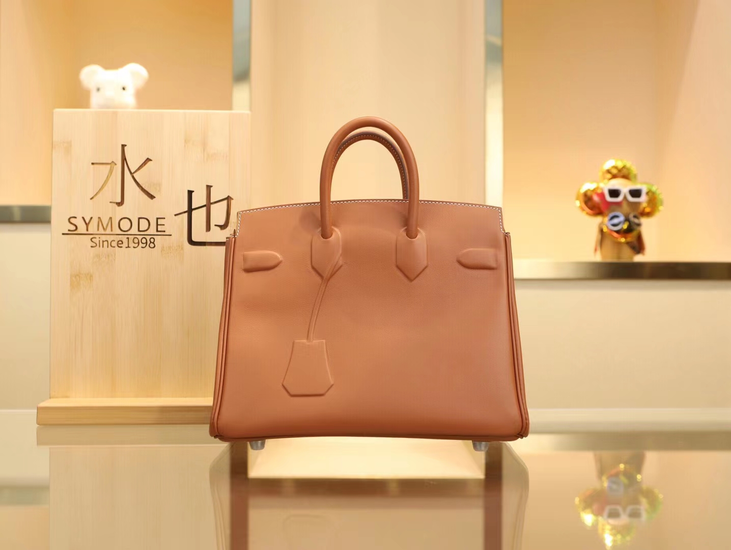 Symode爱马仕幻影铂金包 Hermes Birkin Shadow 25CM金棕色Gold牛皮