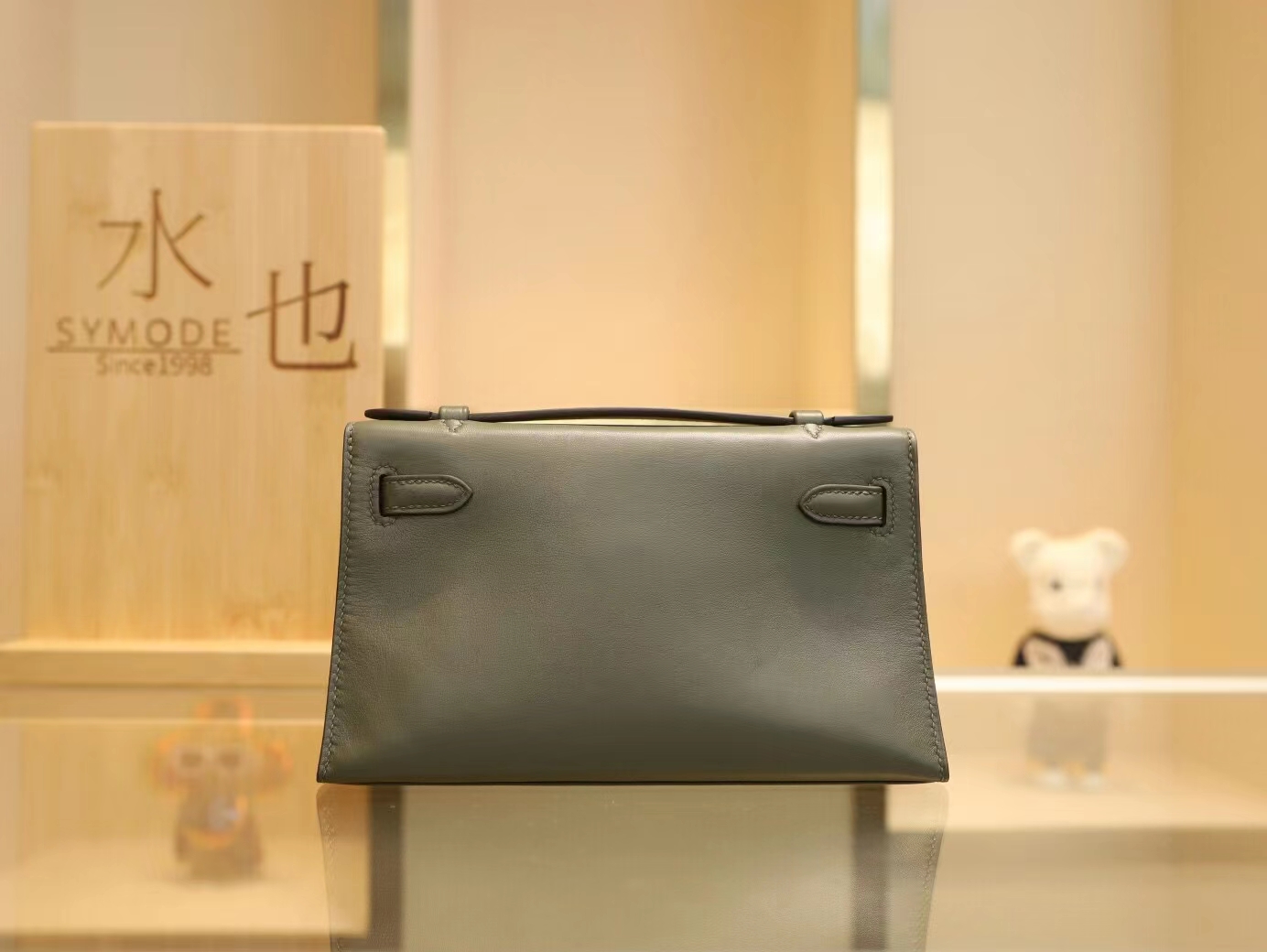 Hermes Mini Kelly Pochette22cm 爱马仕6H橄榄绿Swift皮迷你凯莉包一代 金扣