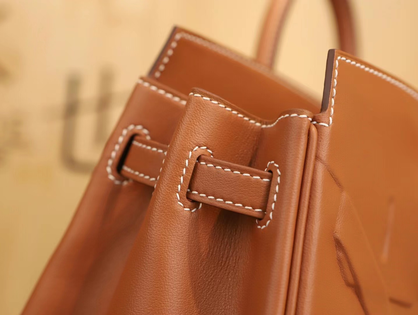 Symode爱马仕幻影铂金包 Hermes Birkin Shadow 25CM金棕色Gold牛皮