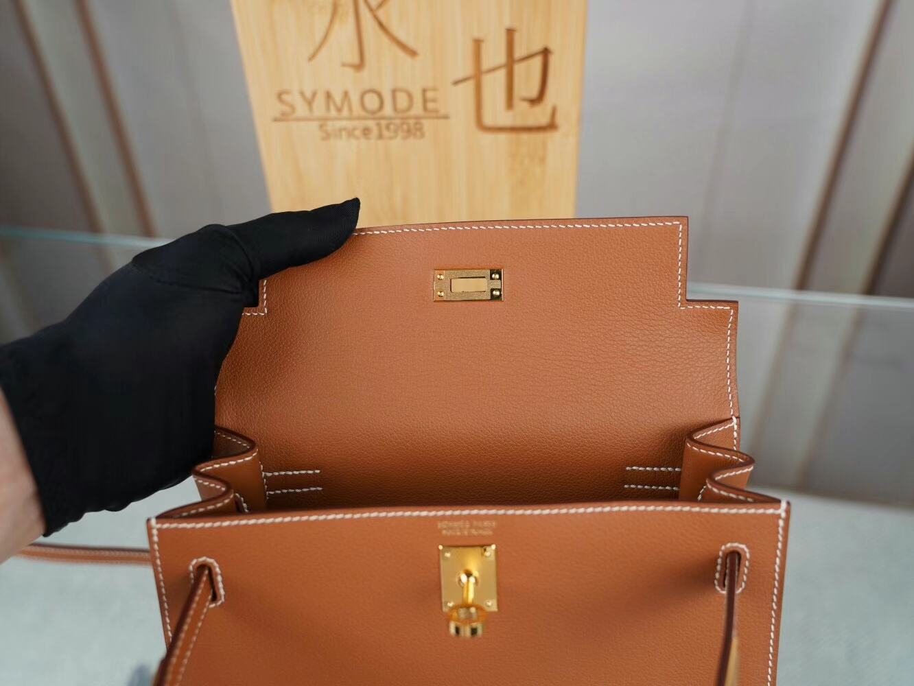 Symode Hermes Kelly Danse22CM 爱马仕CK37金棕Evercolor皮跳舞包 金扣