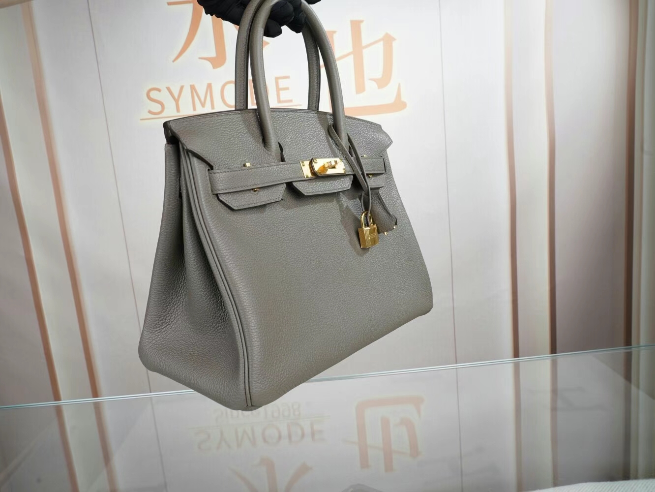 爱马仕包包官网 Hermes Birkin25/30CM 8F锡器灰Etain Togo皮铂金包 金扣